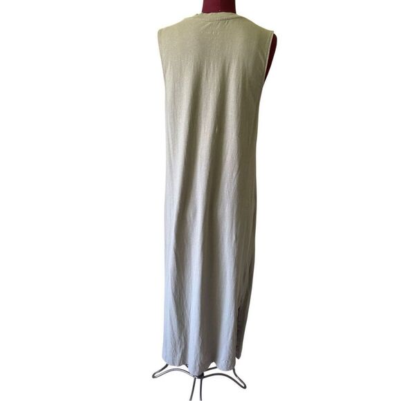 Everlane The Long Weekend Tank Midi Dress size M Green Lightweight Cotton - Picture 4 of 8